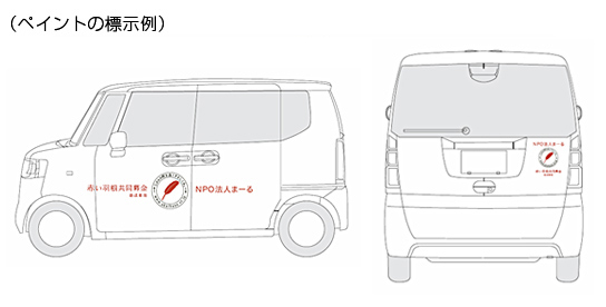 車両を購入した場合のペイント標示例